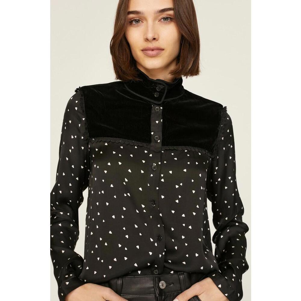 The Kooples Chemise Top Size 3 with Discoloration & Fabric Pull